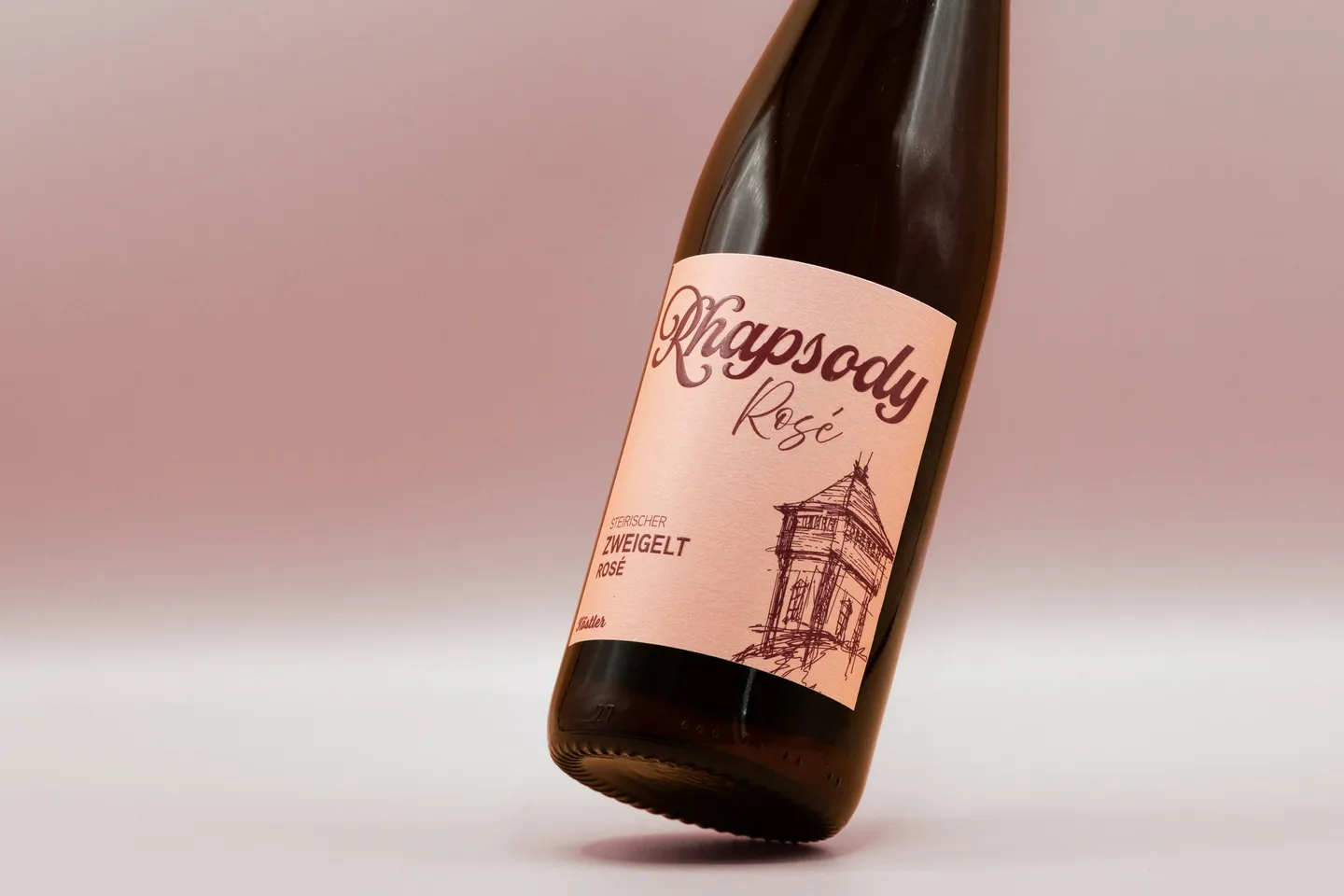 Etikett Rhapsody Rosé in Nahaufnahme