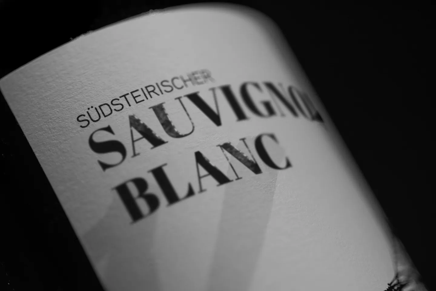 Etikett Sauvignon Blanc in Nahaufnahme